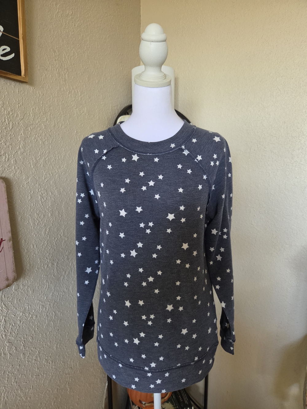 Caslon Charcoal Star Crewneck Sweater
